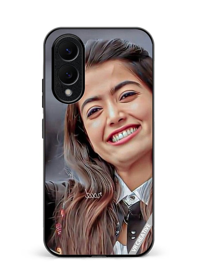 VR CREATIVE Protective Case Cover For Samsung Galaxy S25 Edge Bollywood Actress Rashmika Mandanna Design Multicolour