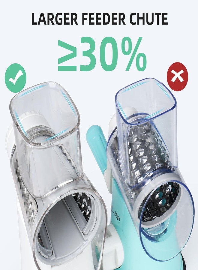 REDPANT 5 in 1 Rotary Cheese Grater, Manual Hand Crank Cheese Grater With Reinforced Suction & 5 Interchangeable Blades, Multifunctional Cheese Shredder, Easy to Use and Clean, White - Image 5