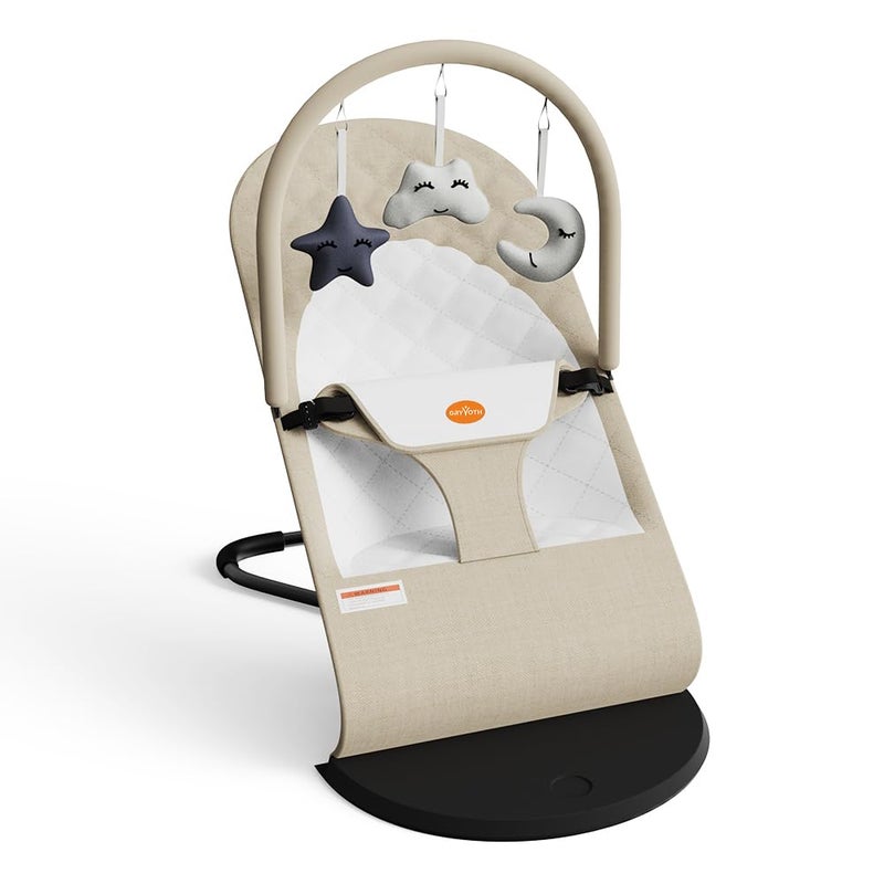 Gryvoth Portable Baby Bouncer Seat for Infants, 0-18 Months, Ergonomic Chair with Hanging Toys - Image 1