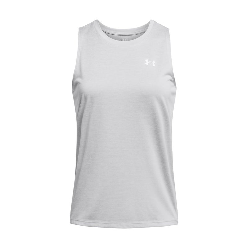 Under Armour Womens Tech Twist Tank Top, (014) Halo Gray/White/White, Medium - Image 3