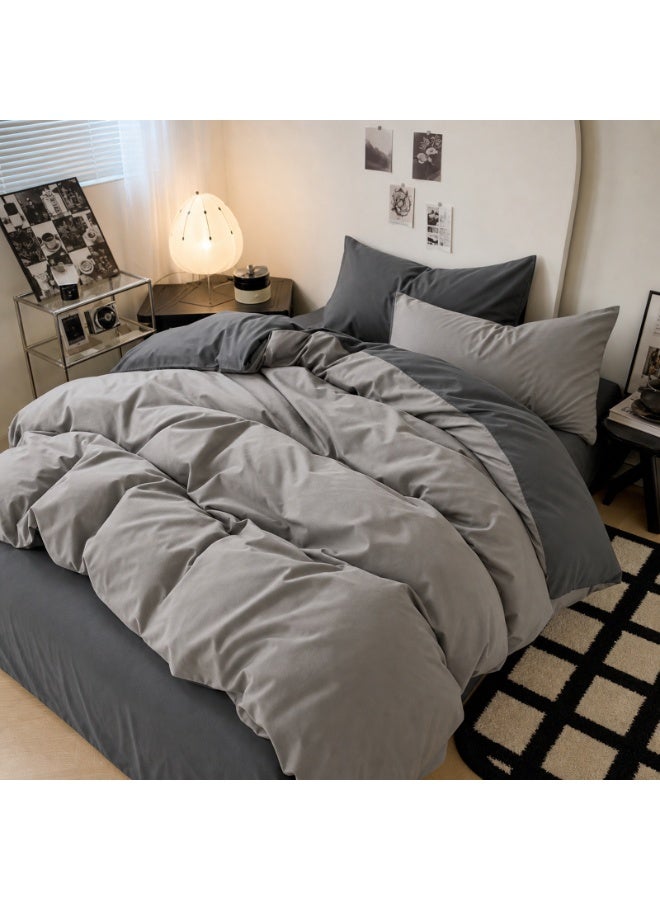 Kylinx Home 4PCS Duvet Cover Sets, Queen Bedding Quilts Sets Bed Cover, Bedding Set, Including Sheet Duvet Cover and 2 Pillows Comforter Sets 200x230cm (Gray) - Image 3