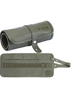 Hobi Market Art Faux Leather Roll Pen Holder 36 Compartments Khaki Green  - Image 2