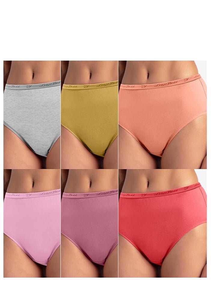 Love Bell Love Bell Premium Cotton Four-way stretch Panties - MULTIPACK - Regular and Plus Sizes - Classic Briefs for Women (UAE/KSA, Alpha, XL, Regular, Regular, Dark Plain - 6 Pcs Pack)  - Image 5