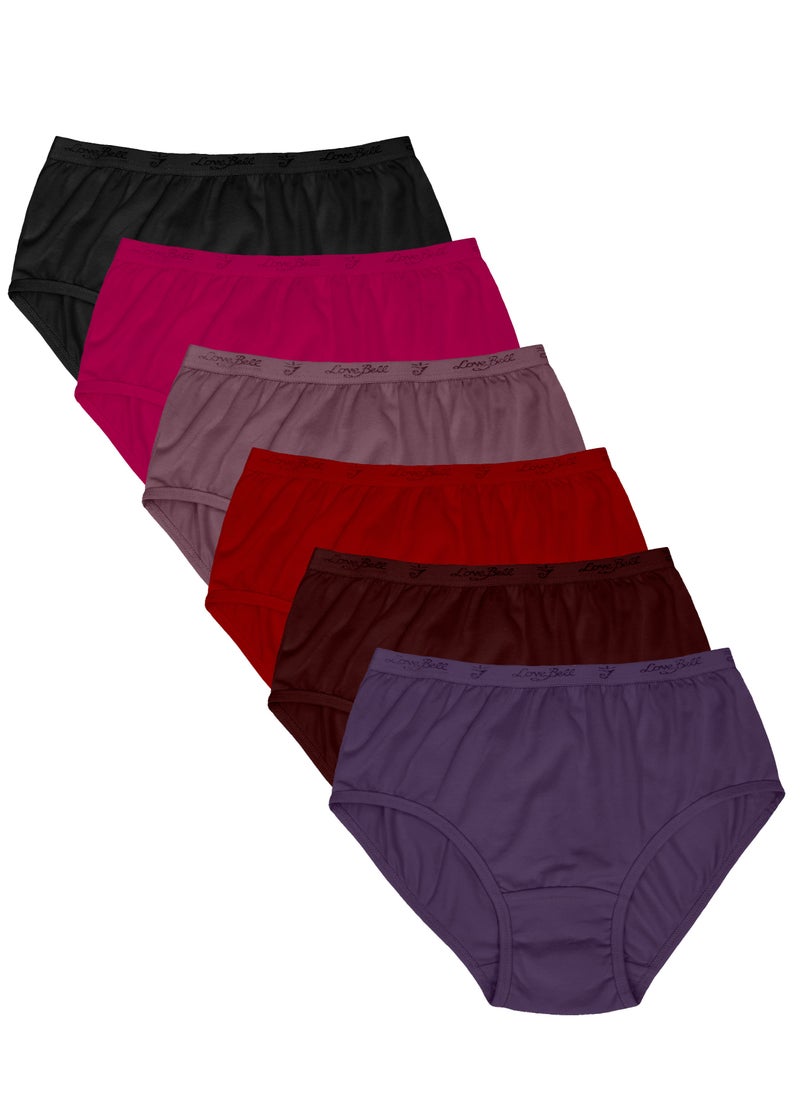 Love Bell Love Bell Premium Cotton Four-way stretch Panties - MULTIPACK - Regular and Plus Sizes - Classic Briefs for Women (UAE/KSA, Alpha, XL, Regular, Regular, Dark Plain - 6 Pcs Pack)  - Image 2