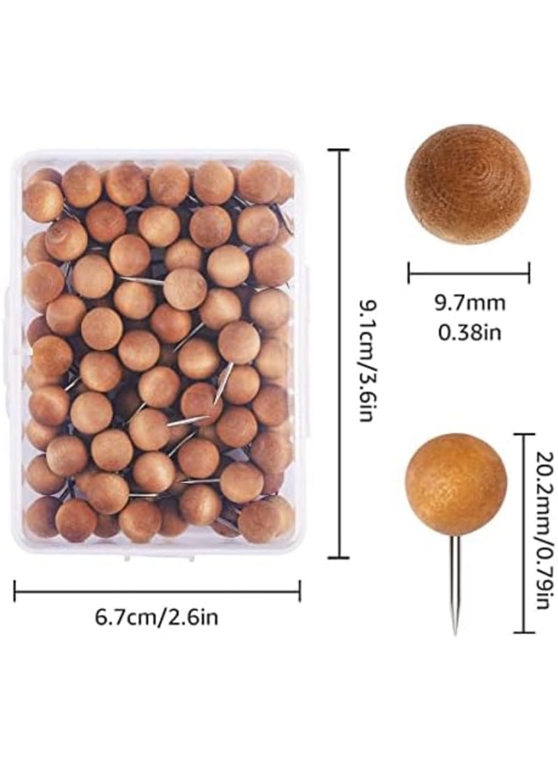 Luckam دبابيس دفع خشبية، 100 قطعة، دائري، جوز، ريفي، بني - Image 4