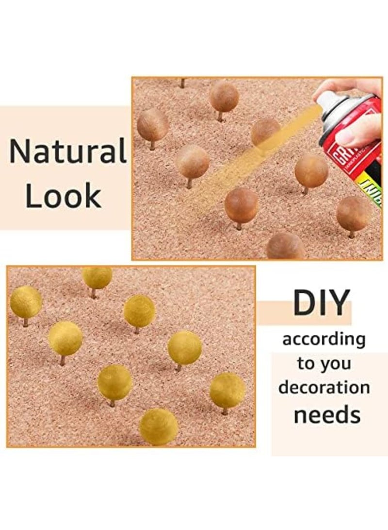 Luckam دبابيس دفع خشبية، 100 قطعة، دائري، جوز، ريفي، بني - Image 5