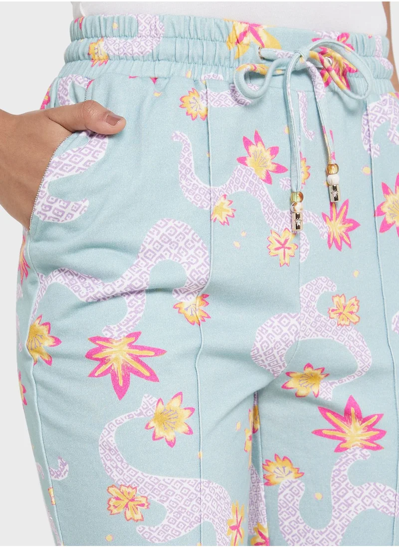 Desert Cove High Waist Floral Sweatpants