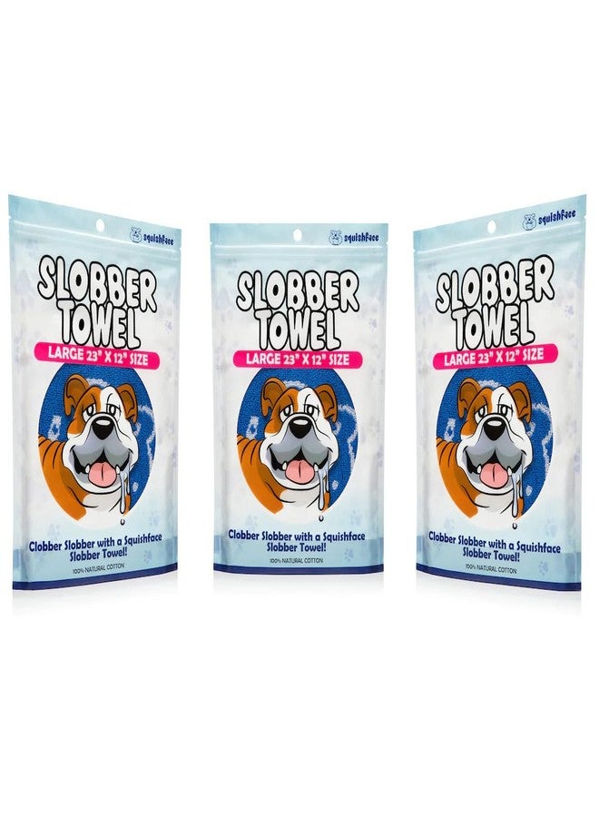Squishface Slobber Towel, Thick & Durable Dog Towel - 100% Cotton, Soft & Gentle Drool Tamer, Large 23" x 12" Soft & Durable Cloth - Because Your Furry Friend's Slobber Deserves The Best! 3 Pack - Image 4