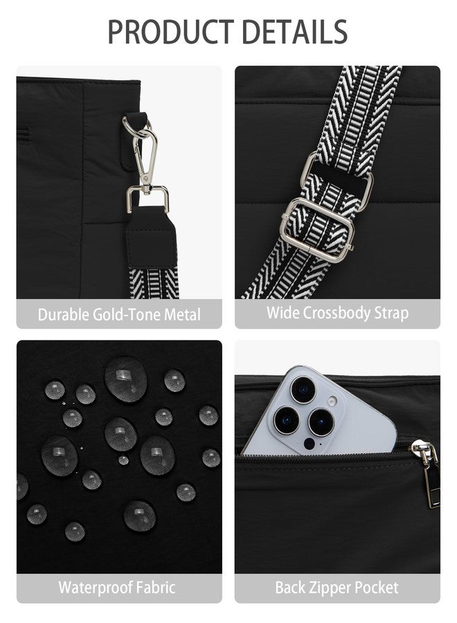 Gitus Gifts for Women Puffer Hobo Crossbody Bag Quilted Cross Body Purses Trendy Handbags with Coin Wallet Birthday Gifts for Mom Wife (Black) - Image 5