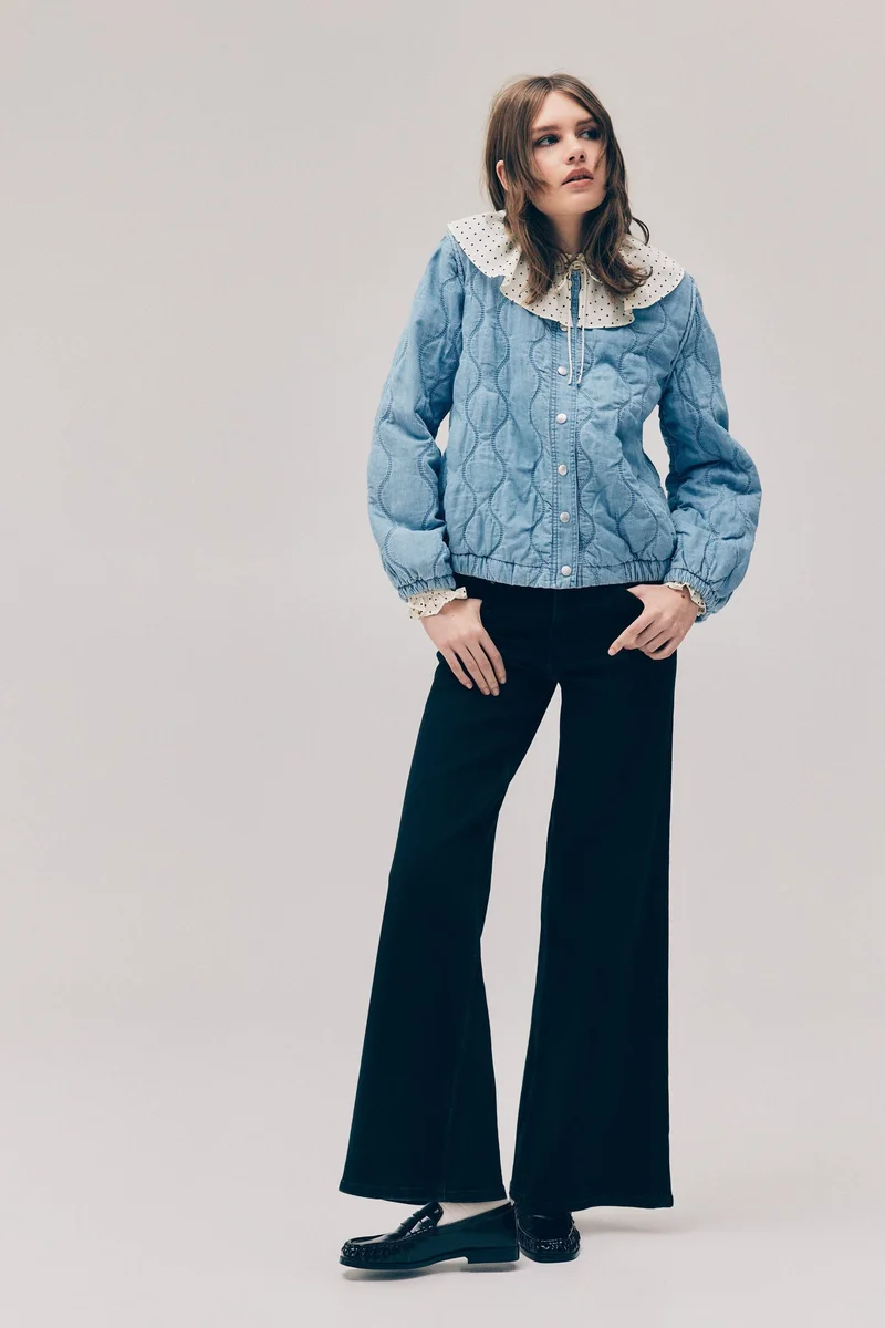 اتش اند ام جاكيت من الدنيم المبطّن