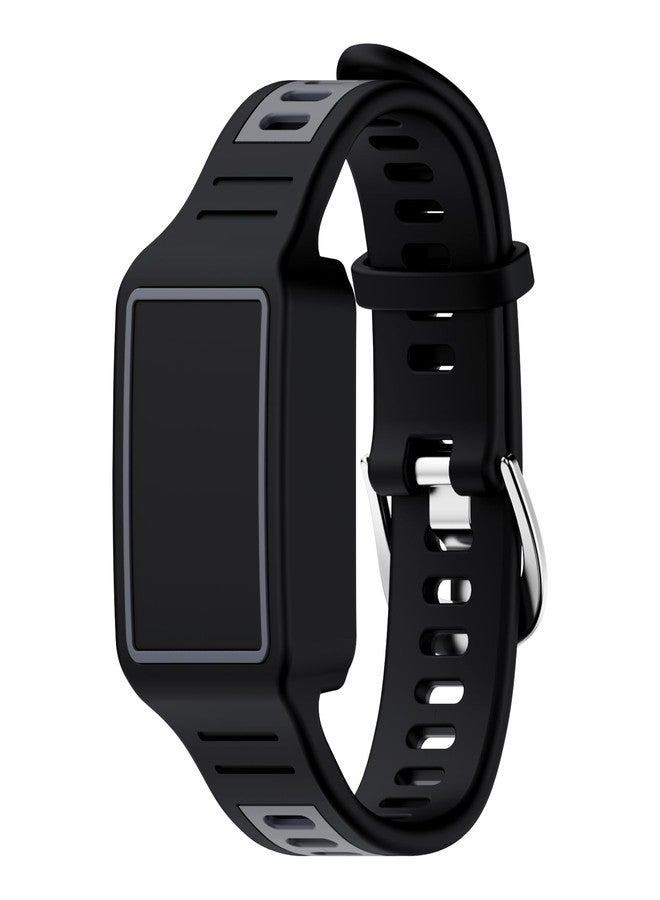 سوار سيليكون بديل متوافق مع جهاز تتبع اللياقة البدنية Amazfit Helio من FGERWZ، خفيف الوزن وناعم ومقاوم للخدش (أسود رمادي) - Image 1