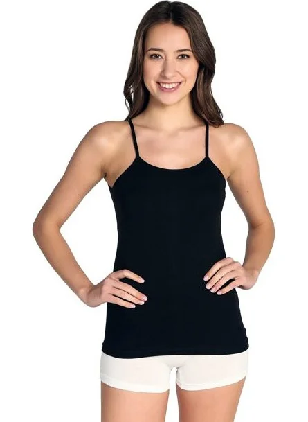 Tutku Passion Women's Ribbed Rope Strap Undershirt 6 Pieces 0135