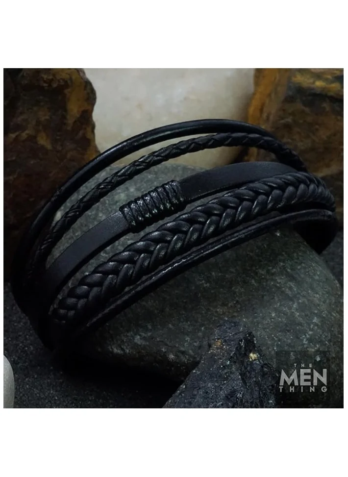 Seventy Five Braided Faux Leather Bracelet
