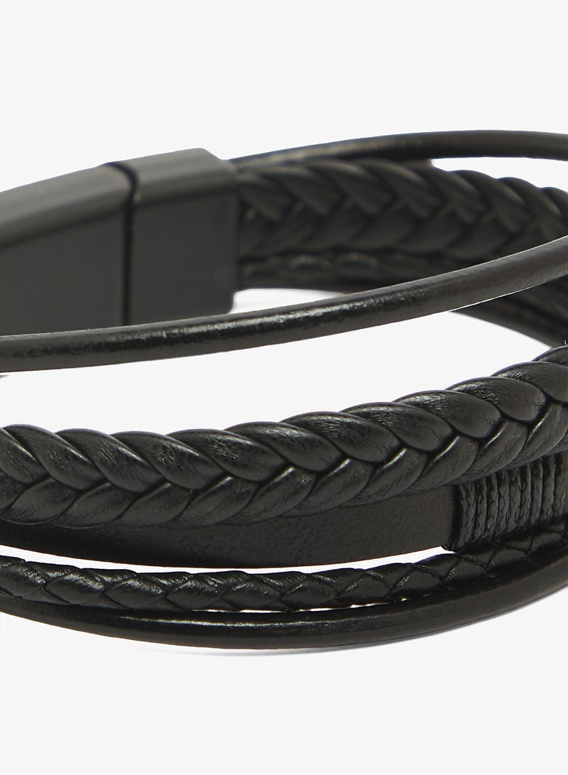 Seventy Five Braided Faux Leather Bracelet - Image 3