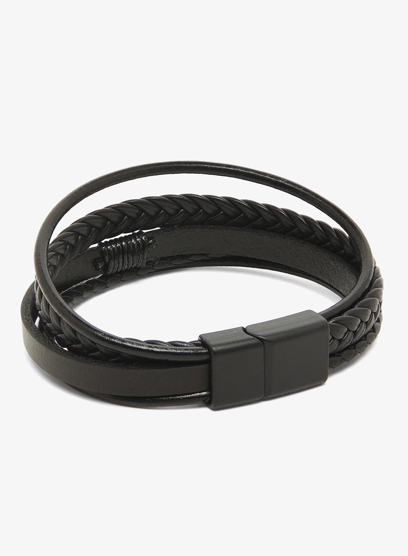 Seventy Five Braided Faux Leather Bracelet - Image 2