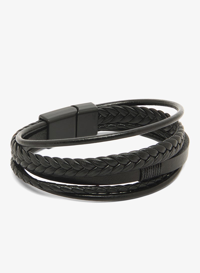 Seventy Five Braided Faux Leather Bracelet - Image 1