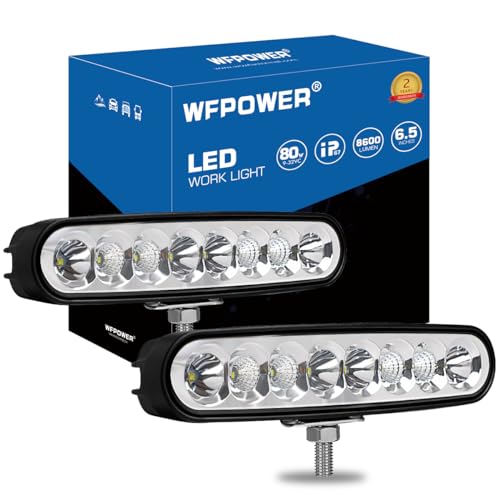 WFPOWER 2pcs Waterproof LED Boat Lights 65inch 80W 8600LMS Spreader Bar Pontoon Boat Accessories TTop Flood Spot Deck Lights Spotlights Super Bright Marine Docking Lights - Image 1
