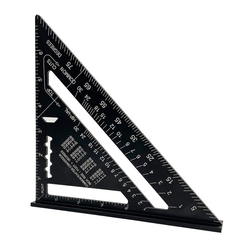 LYHLYA 7 Inch Rafter Square Aluminum Alloy Double Scale Triangle Ruler Angle Ruler Carpenter Triangle Square Rafter Tool Mensurement Tool For Woodworking And Carpentry - Image 3