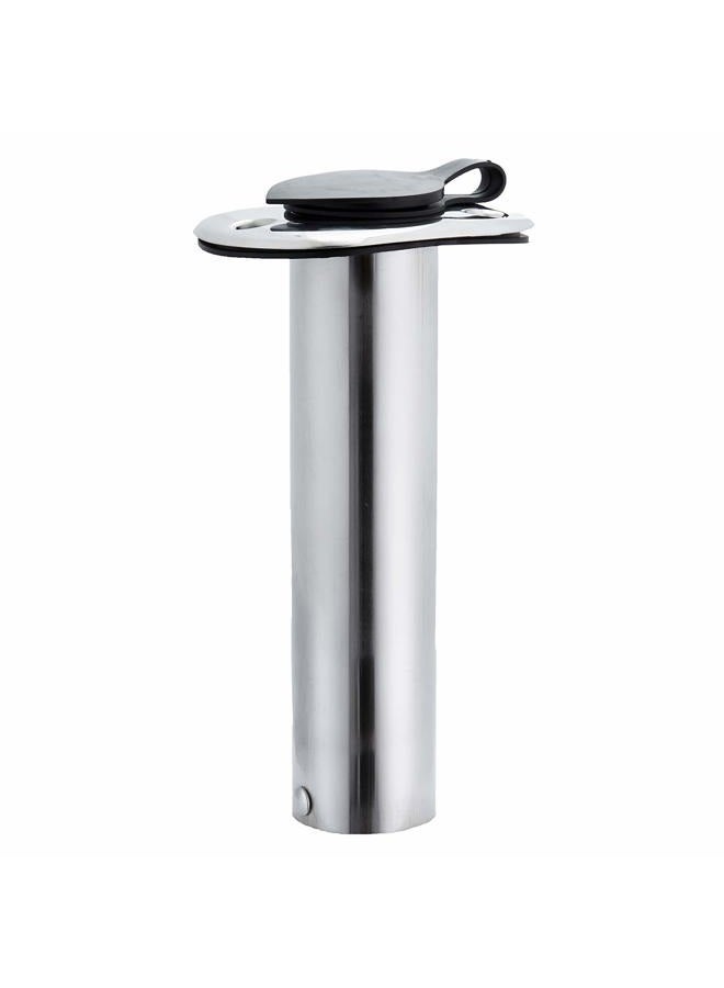 Manifish Polished Fishing Rod Holder Flush Mount, Stainless Steel 90 Degree Flush Mount Fishing Rod Holder for Boat, 0 Degree Fishing Pole Holder with Rubber Cap, PVC Liner & Gasket - Image 1