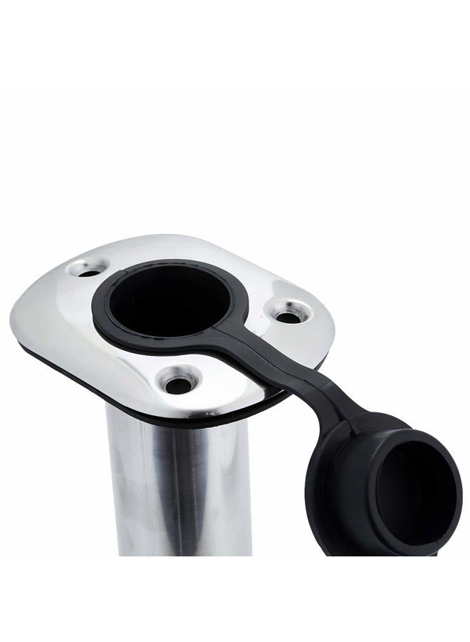 Manifish Polished Fishing Rod Holder Flush Mount, Stainless Steel 90 Degree Flush Mount Fishing Rod Holder for Boat, 0 Degree Fishing Pole Holder with Rubber Cap, PVC Liner & Gasket - Image 4
