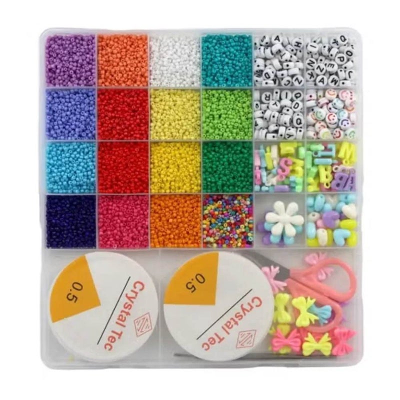 Generic Colorful Bracelet Beads Kit Decorative Box- Multicolor