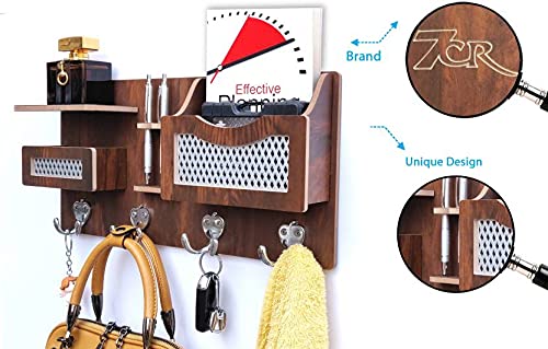 7CR 7CR Multipurpose Wall Shelf 5x5 WB Wooden Wall Shelf Number of Shelves 4 Brown - Image 3