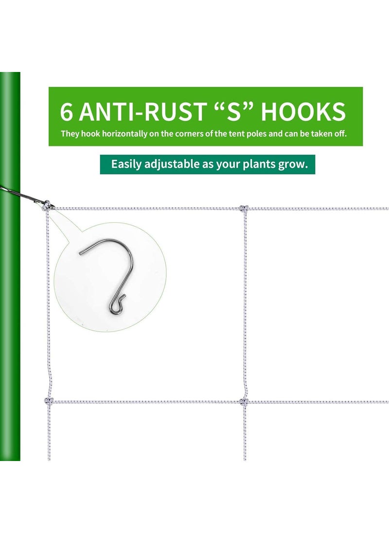 iPower iPower 4 x 4 Trellis Netting for 59x59 HeavyDuty Elastic Plant Net with Hooks Flexible Hydroponics Support for Climbing Plants Vegetables Fruits Flowers Vines 2Pack  - Image 3