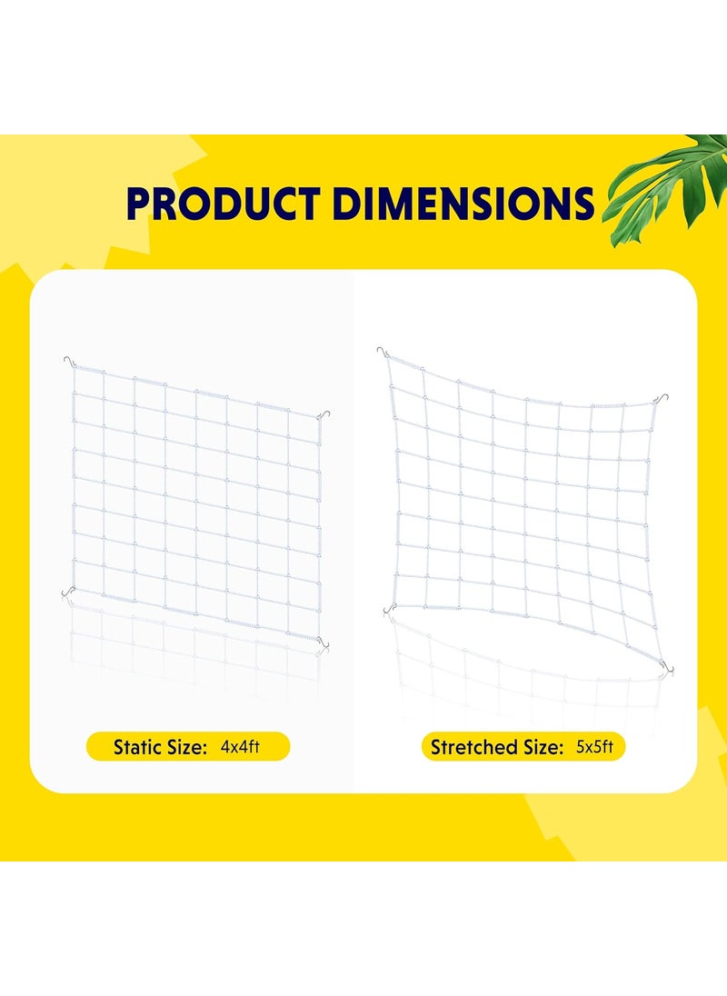 iPower iPower 4 x 4 Trellis Netting for 59x59 HeavyDuty Elastic Plant Net with Hooks Flexible Hydroponics Support for Climbing Plants Vegetables Fruits Flowers Vines 2Pack  - Image 5