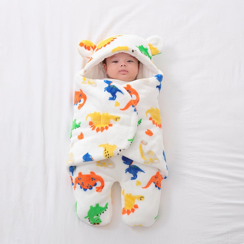 Baby Sleeping Bag Autumn and Winter Flannel Universal Newborn One-Piece Anti-Jump Pajamas Baby and Kidsren Anti-Kick Quilt - Image 3