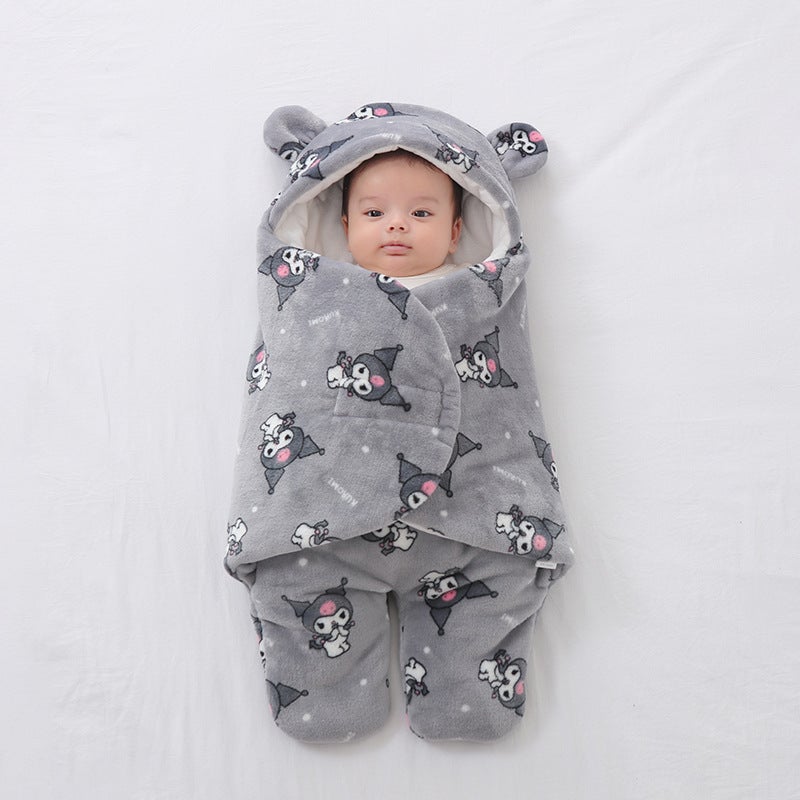 Baby Sleeping Bag Autumn and Winter Flannel Universal Newborn One-Piece Anti-Jump Pajamas Baby and Kidsren Anti-Kick Quilt - Image 5