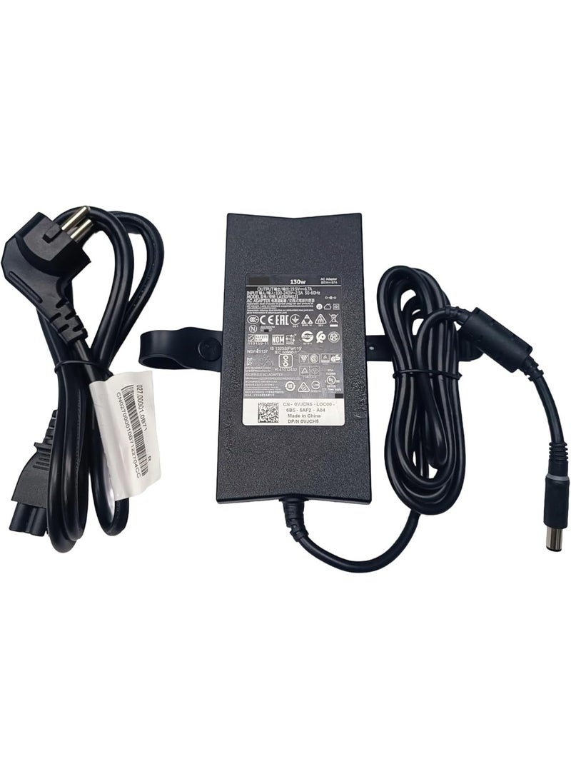 130W 19.5V 6.7A Laptop Charger Adapter Replacement for Dell XPS, Precision, Inspiron & Vostro Series (DA130PM130 / HA130PM130) with Power Cord - Image 1