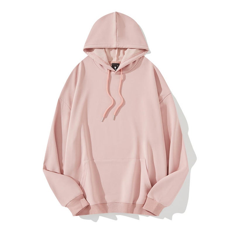2023 Unisex Casual Hoodie Solid Loose Long Sleeve Lotus root starch (foreign trade size) 