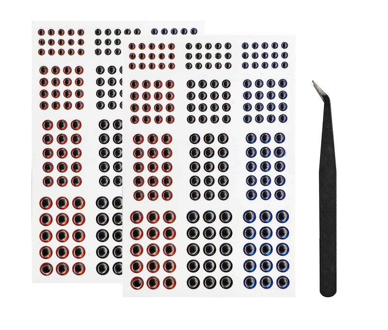 Mimilure 2D/3D/4D/5D Fishing Eyes Oval Pupil Fishing Lure Eye For Making Fishing Lure And Fly Tying (3D Red Black Blue) - Image 5