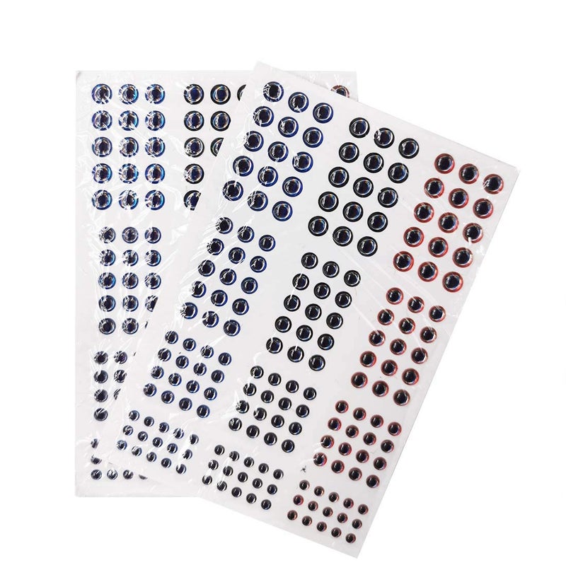 Mimilure 2D/3D/4D/5D Fishing Eyes Oval Pupil Fishing Lure Eye For Making Fishing Lure And Fly Tying (3D Red Black Blue) - Image 3