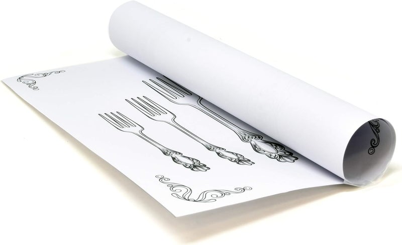 Gift Boutique Gift Boutique 50 Disposable Place Setting Paper Place Mats 11 x 17 Rectangle Vintage Country Farmhouse Cutlery Plate Settings Coated Table Mat Party Supplies  - Image 5