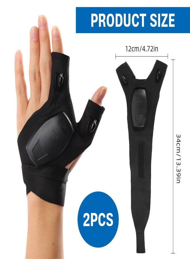 Proberos® LED Light Half-Finger Gloves, with USB Rechargeable, Fingerless Flashlight Work Gloves LED for Night Repair, Camping, Fishing & Outdoor Use or Mens Gifts - Image 2
