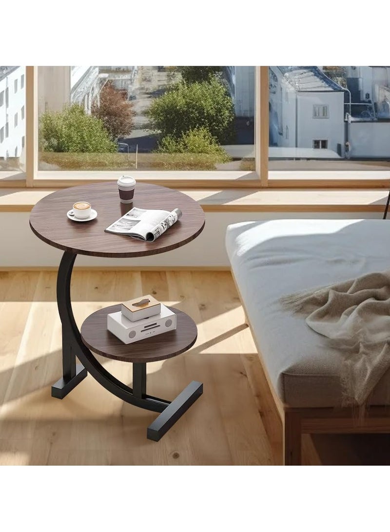 DubaiGallery Modern Simple Coffee Table High Temperature Paint Side Table Double Layer Living Room Furniture Stable Load-bearing Tv Table - Image 2