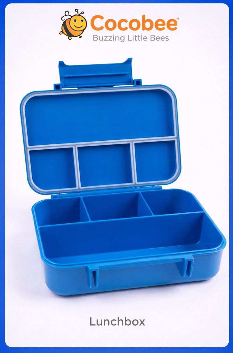 Cocobee Tritan Bento Lunch Box, 4 Compartments- Blue - Image 1