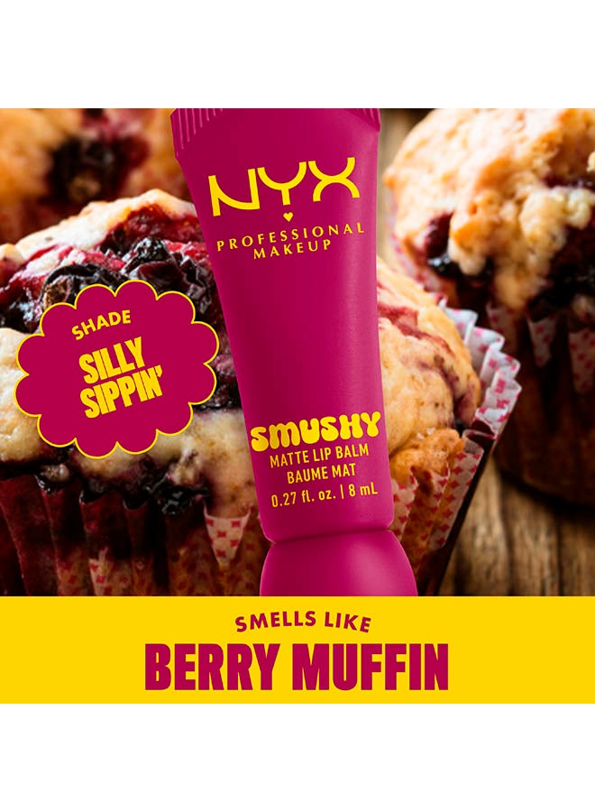 NYX PROFESSIONAL MAKEUP Smushy Matte Lip Balm, Soft Diffused Color, Matte FinishSilly Sippin' - Image 3