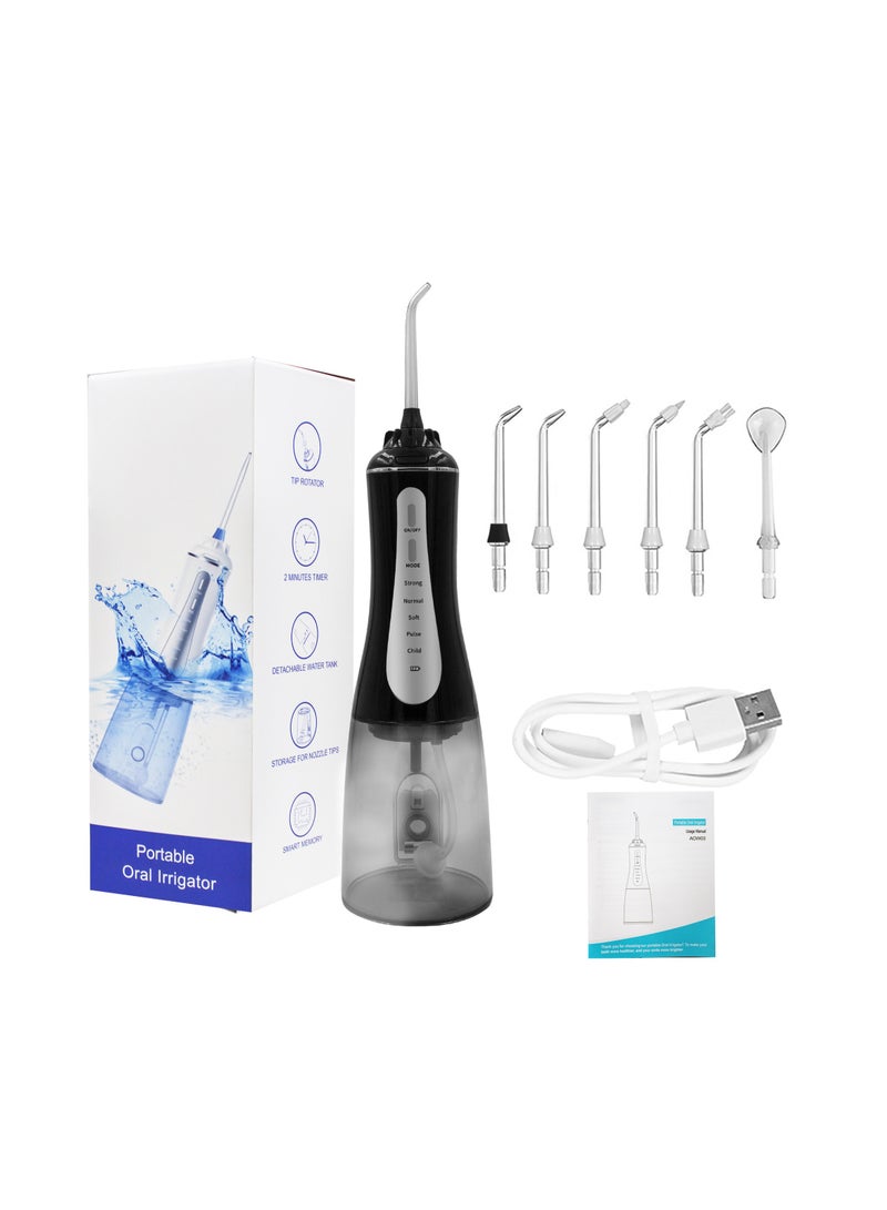 Beauenty Water Dental Flosser Cordless with Powerful Battery, Oral Irrigator for Teeth Cleaner, 5 Modes and 6 Replaceable Tips, IPX7 Waterproof,350ML Detachable Water Tank for Home and Travel - Image 1