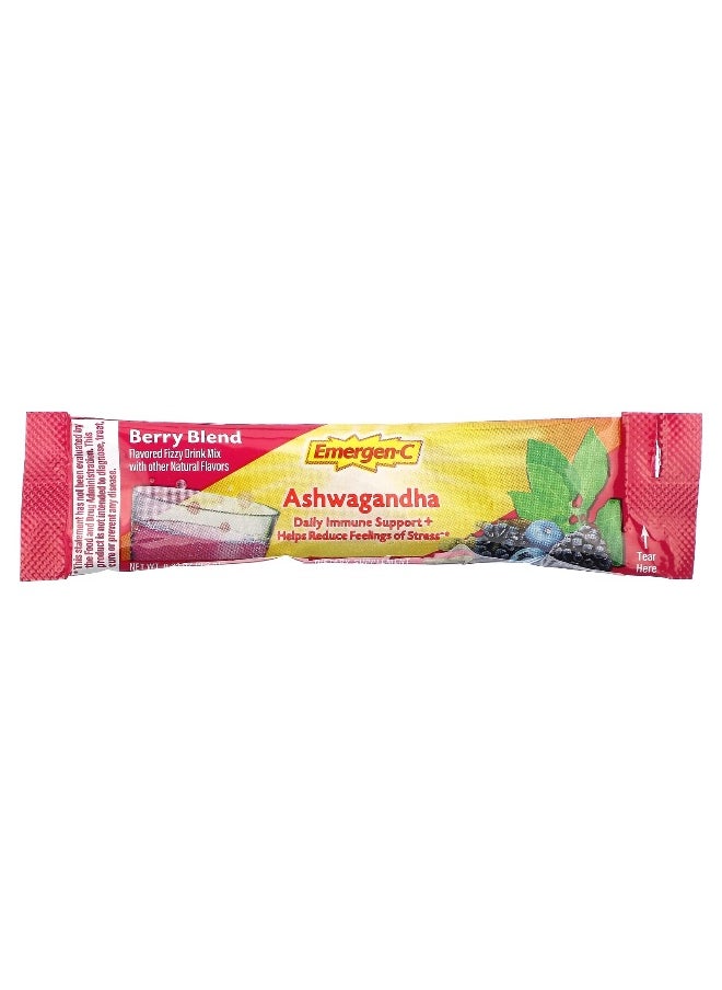 Emergen-C - Emergen-C, Ashwagandha, Berry Blend, 18 Packets, 0.32 oz (9.2 g) Each - Image 1