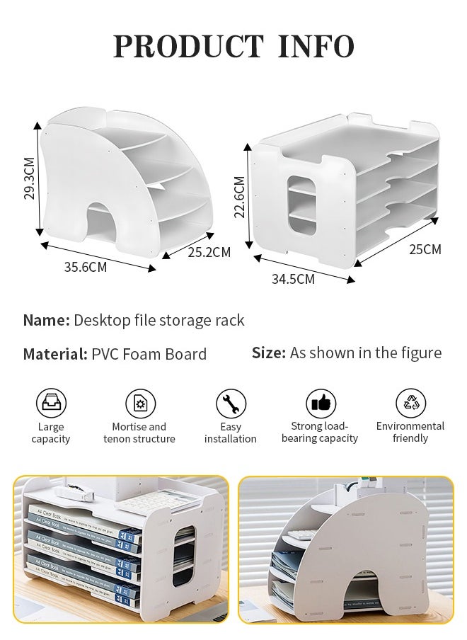 Generic - 4 Tiers Office Organizer Desk Storage File Organizer for Storage for Documents, Letters and Office Necessities - Image 1