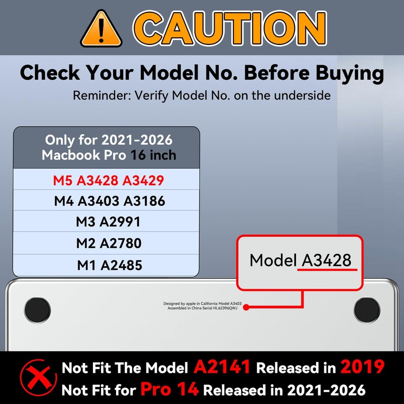 BlueSwan Anti-Cracking Hard Shell Case Compatible with MacBook Pro 16 inch M5 2026-2021 Release M4 M3 M2 M1 Pro/Max Chip, Anti-Fingerprint Soft TPU Bumper, Frosted Black - Image 2