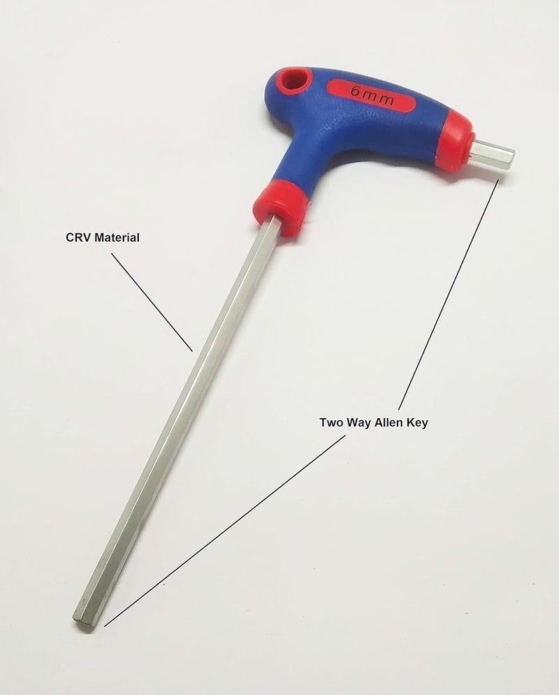 4 NEX 6 mm Chrome Vanadium Steel Hex Allen Key, CRV Steel Hardened and Tempered Hex Allen Two Way Key with Silicon Handle - Image 5