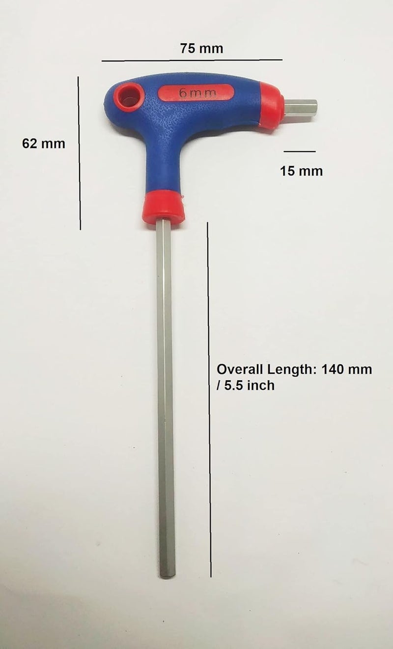4 NEX 6 mm Chrome Vanadium Steel Hex Allen Key, CRV Steel Hardened and Tempered Hex Allen Two Way Key with Silicon Handle - Image 4