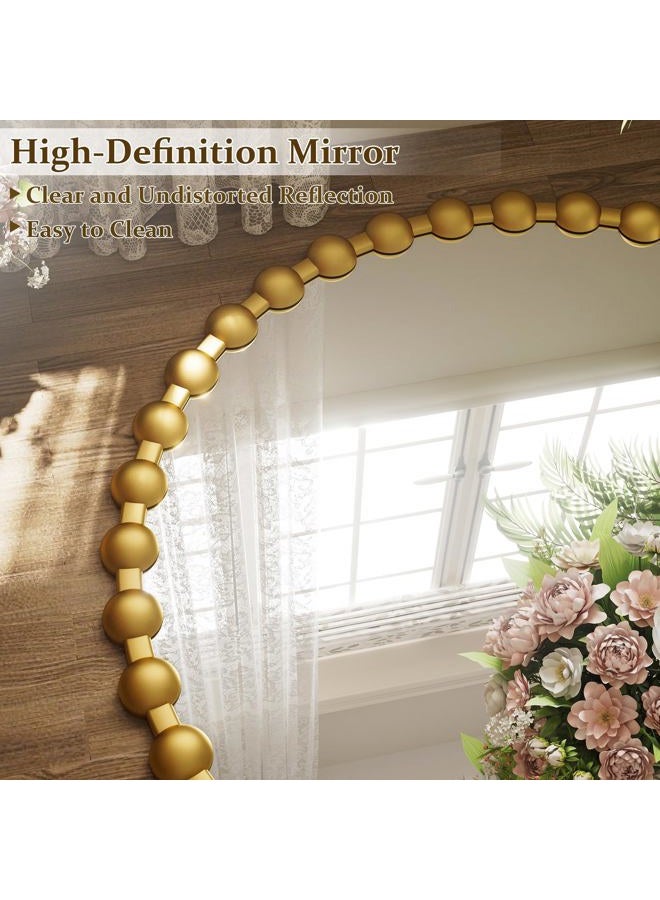 Easly Round Mirror for Wall, 36 Inch Gold Beaded Frame Decorative Vanity Mirror, Circle Bathroom Mirror with High-Definition Lense, Modern Wall Decor for Bathroom, Living Room, Bedroom, Entryway - Image 5