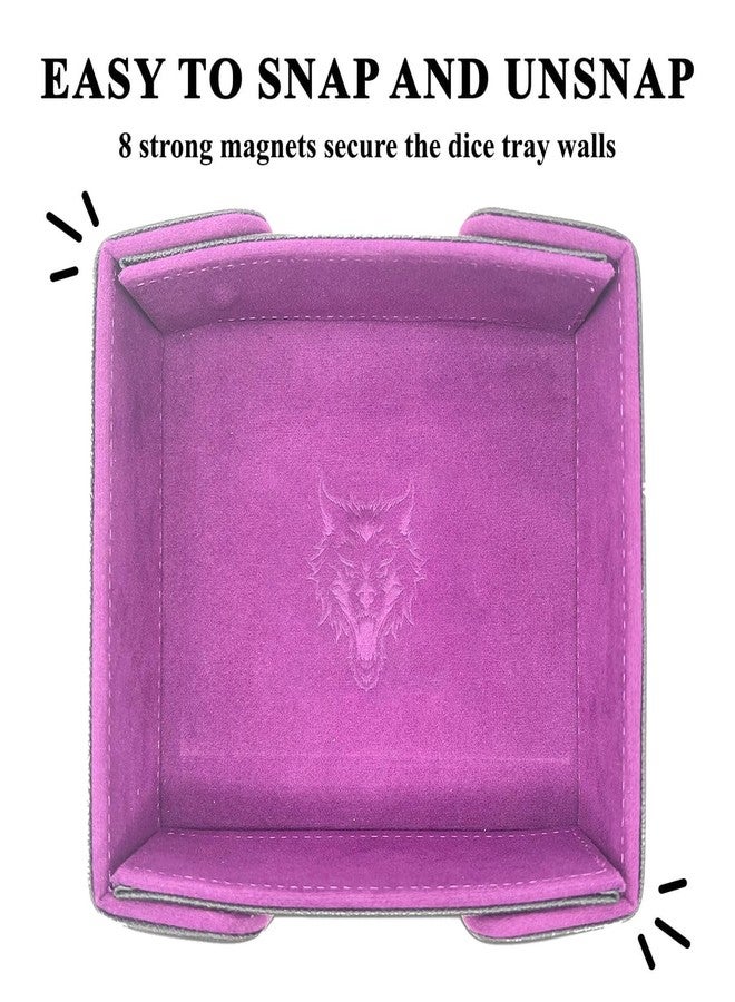 Norse Foundry Magnetic Folding Dice Tray - A Portable Option for Quieter Dice Rolling, or Dice Games, Perfect for Dice Enthusiasts, Playing Cards, RPG Players, and Dice Collectors (Purple) - Image 4