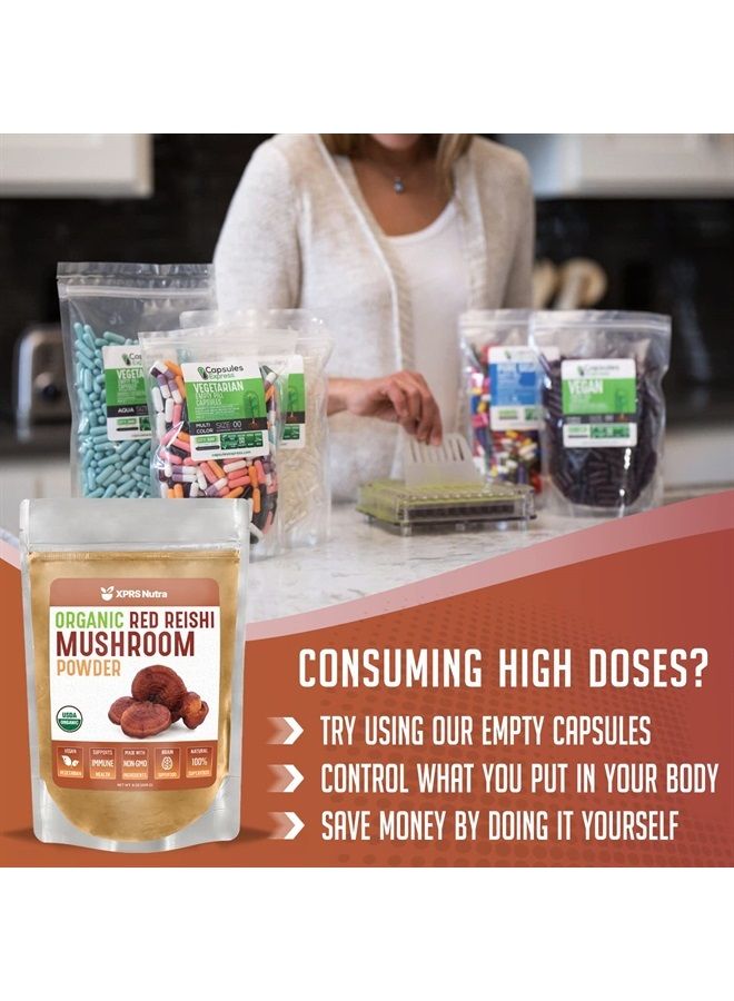 XPRS Nutra مسحوق فطر الريشي الأحمر العضوي - مسحوق ريشي متميز للذاكرة - فطر ريشي نباتي لطول العمر والطاقة (4 أونصة) - Image 5