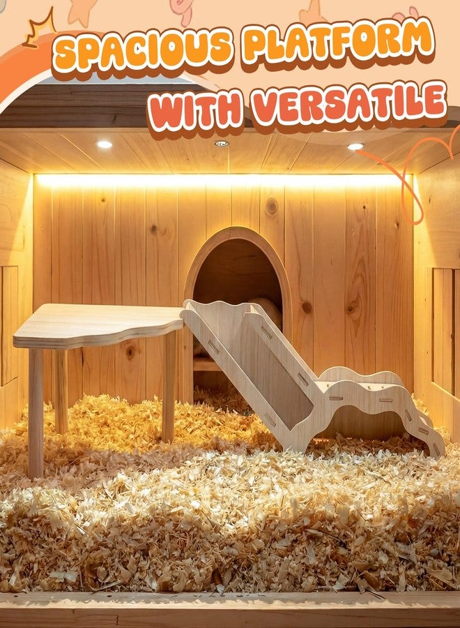 Sonwyoung 2 Pcs Wooden Hamster Platform with Ladder & Tunnel for Gerbils, Rats, Mice, Syrian Hamsters Burrowing Climbing, Hamster Cage Accessories, Habitat Enrichment Decor(Wooden Ladder Burrow) - Image 5