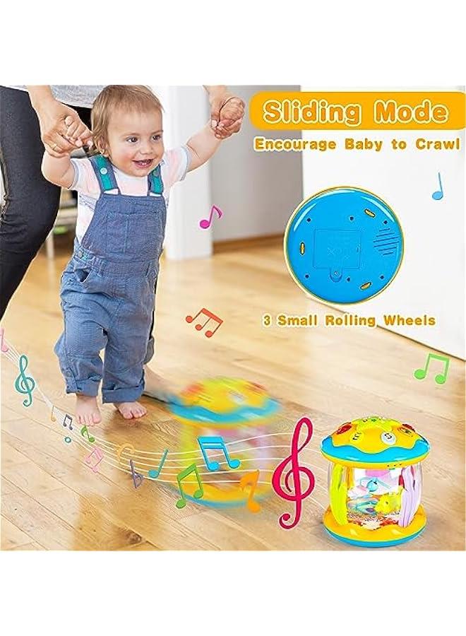Baby Musical Toys 0-6 6-12 Months Rotating Projector Light Up Infant Tummy Time Toys 0-3-6 Months Sensory Toddler Toy Age 1-2-4 New Birthday Gifts for 1 Year Old Girl Boy Learning &Education Toy
